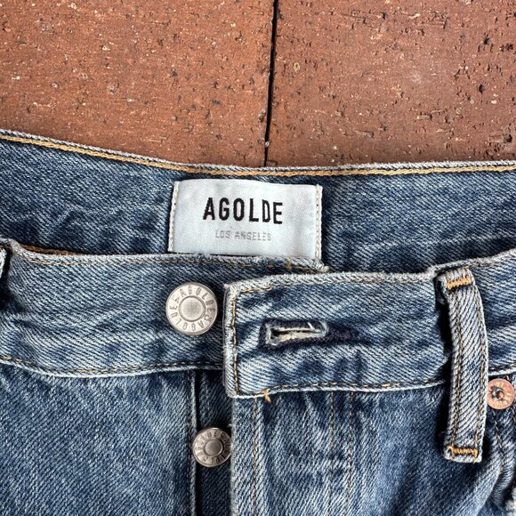 AGOLDE Riley High Rise Straight Crop In Frequency - Picture 8 of 9